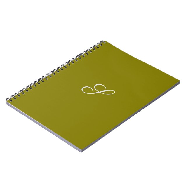 Monogram initial minimalist salvia grön anteckningsbok (Vänstra Sidan)