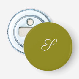 Monogram initial minimalist salvia grön flasköppnare