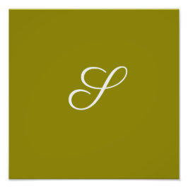 Monogram initial minimalist salvia grön fototryck