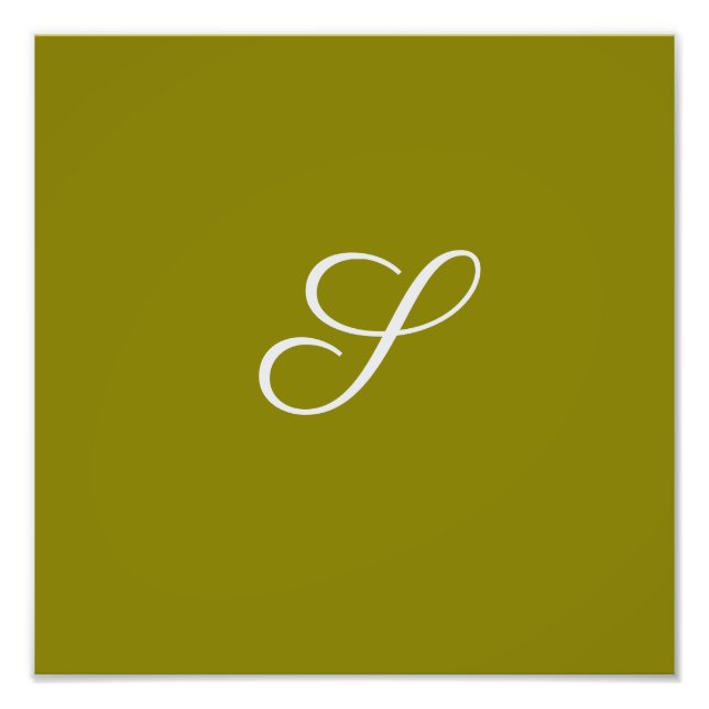 Monogram initial minimalist salvia grön  fototryck (Framsidan)