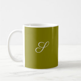 Monogram initial minimalist salvia grön kaffemugg