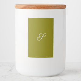 Monogram initial minimalist salvia grön mat etikett