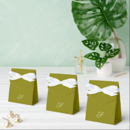 Monogram initial minimalist salvia grön presentaskar