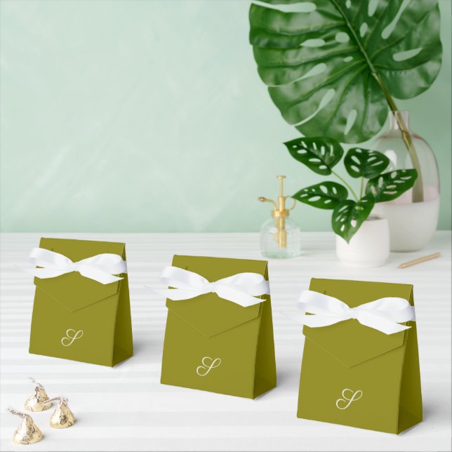 Monogram initial minimalist salvia grön presentaskar (Multipel)