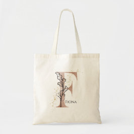 Monogram initial modern bokstav F Boho personlig Tygkasse