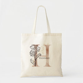 Monogram initial modern bokstav H Boho personlig Tygkasse