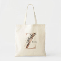 Monogram initial modern bokstav Z Boho personlig