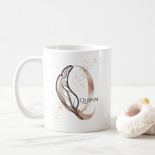 Monogram Initial Modern Brev Q Boho-Personligen Kaffemugg