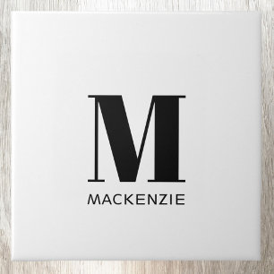 Monogram Initial Namn enkel Kakelplatta