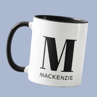 Monogram Initial Namn enkel Mugg
