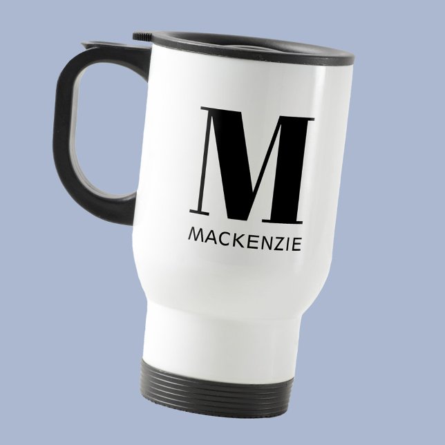 Monogram Initial Namn enkel Resemugg (Simple monogram initial name personalized modern typography travel mug)