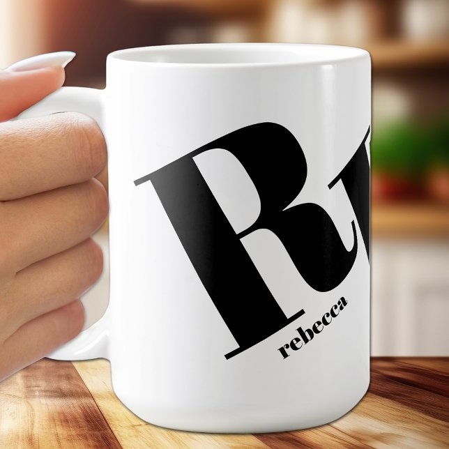 Monogram Initial Namn Kaffemugg (Skapare uppladdad)
