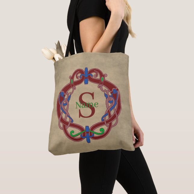 Monogram initial namn keltisk design personlig tygkasse (Närbild)