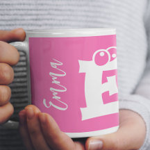 Monogram initial namn skrift modern rosa