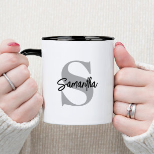 Monogram Initial Namn Två-Tonad Mugg