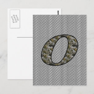 Monogram initial O Hydrangeablommor Vykort