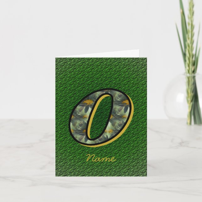 Monogram initial O tusenskönor Personlig konst Anteckningskort (Framsida)