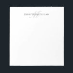 Monogram Initial och Fullt Namn Personlig Anteckningsblock<br><div class="desc">Det här moderna anteckningsblocket har ett enkelt monogram med en enda rad med ett markerat första. Använda mallformuläret för att lägga till din anpassning.</div>