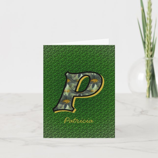 Monogram initial P tusenskönor konst personlig Anteckningskort (Framsida)