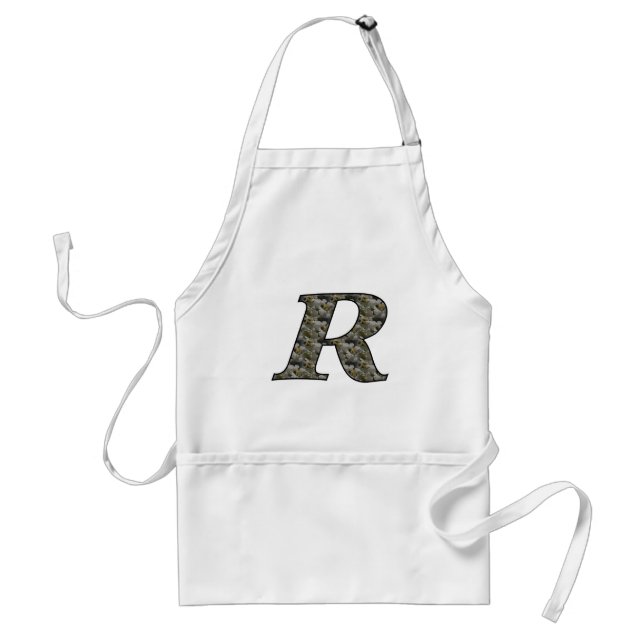 Monogram Initial R Hydrangea Blommigt Apron Förkläde (Framsidan)