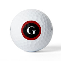 Monogram Initial Red White & Black Golf Bollar