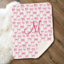 Monogram Initial Rosa Båge Coquette Estetik Flicko