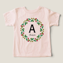 Monogram initial - Rosa Julkrans T Shirt