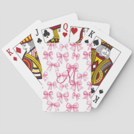 Monogram initial rosa rosett coquette estetisk pre casinokort
