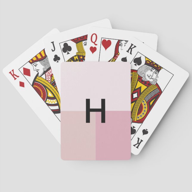 Monogram initial rosafärgad pastel blekrosa färgbl casinokort (Baksidan)