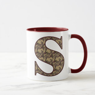 Monogram initial S Elegant Vintage Blommig Mugg