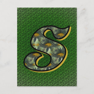Monogram initial S Tusenskönor Blommig konst Vykort