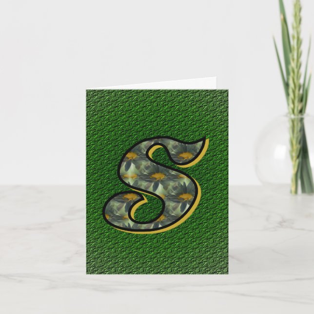 Monogram initial S Tusenskönor Konst Personlig Anteckningskort (Framsida)