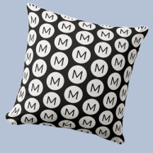 Monogram initial spot Mönster Personlig Black