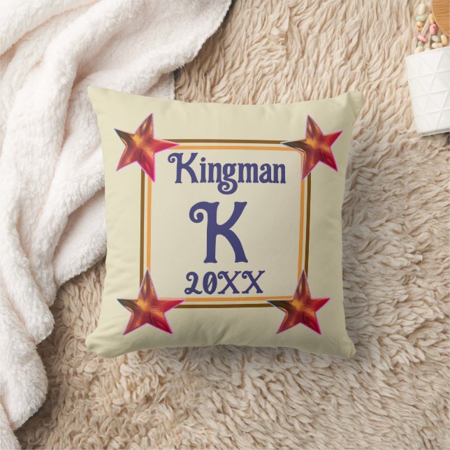 Monogram Initial Stjärna Bröllop Nytt Hem Klenod Kudde (Filt)