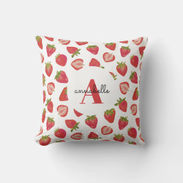 Monogram Initial Strawberry Mönster Kudde