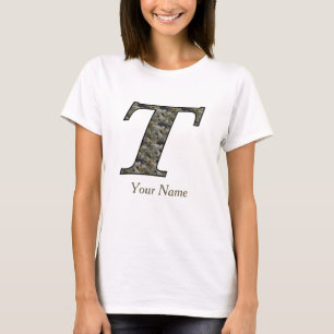 Monogram initial T hortensia blommor Personlig Shirt