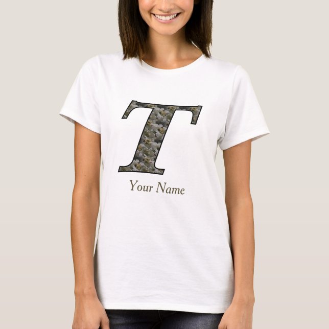 Monogram initial T hortensia blommor Personlig Shirt (Framsida)