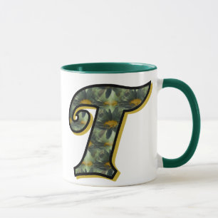 Monogram initial T tusenskönor blomsterkonst Mugg