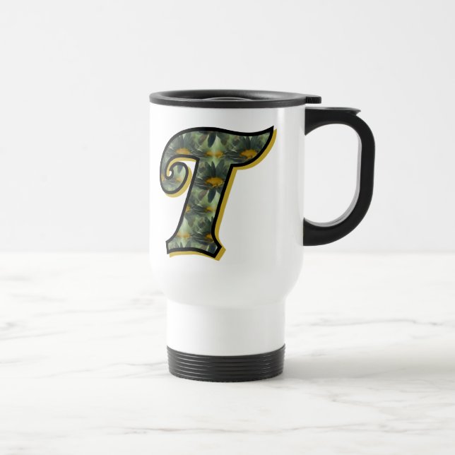 Monogram initial T tusenskönor blomsterkonst Resemugg (Höger)
