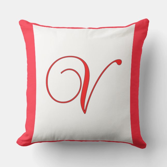 Monogram initial V fyrkantig plysch ute möbel  Kudde (Framsida)