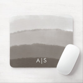 Monogram Initial Vattenfärg Davy Gray Ombre Musmatta