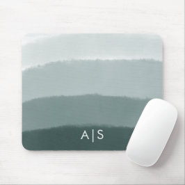 Monogram Initial Vattenfärg Kalkad Gran Ombre Musmatta
