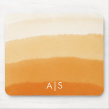 Monogram Initial Vattenfärg Pumpkin Orange Ombre