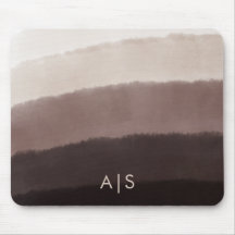 Monogram Initial Vattenfärg Valnöt Brun Ombre