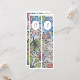 Monogram initial vimatisk Blommigt 2 Bokmärken