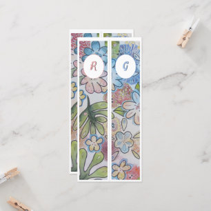 Monogram initial vimatisk Blommigt 2 Bokmärken