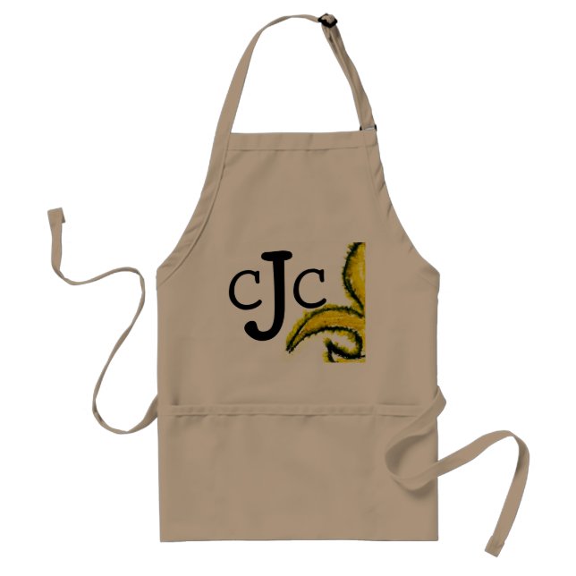 Monogram initiala Fluer de Lis Förkläde (Framsidan)