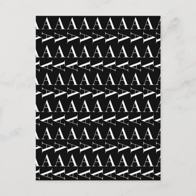 Monogram initialbokstav A, välj bakgrundsfärg Vykort (Framsida)