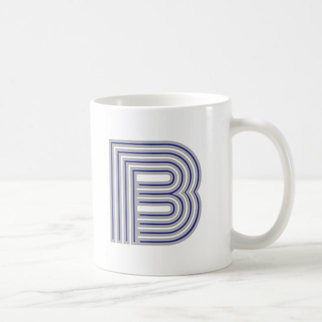 Monogram initialbokstav Enkel Minimal Modern Kaffemugg (Höger)
