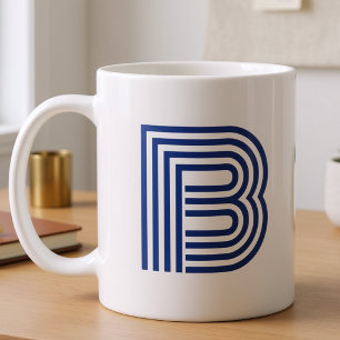 Monogram initialbokstav Enkel Minimal Modern Kaffemugg